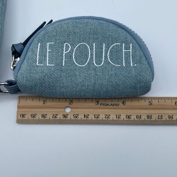 NWT RAE DUNN Crossbody Bag Blue Denim Quilted Purse With Matching Pouch New - Picture 11 of 14